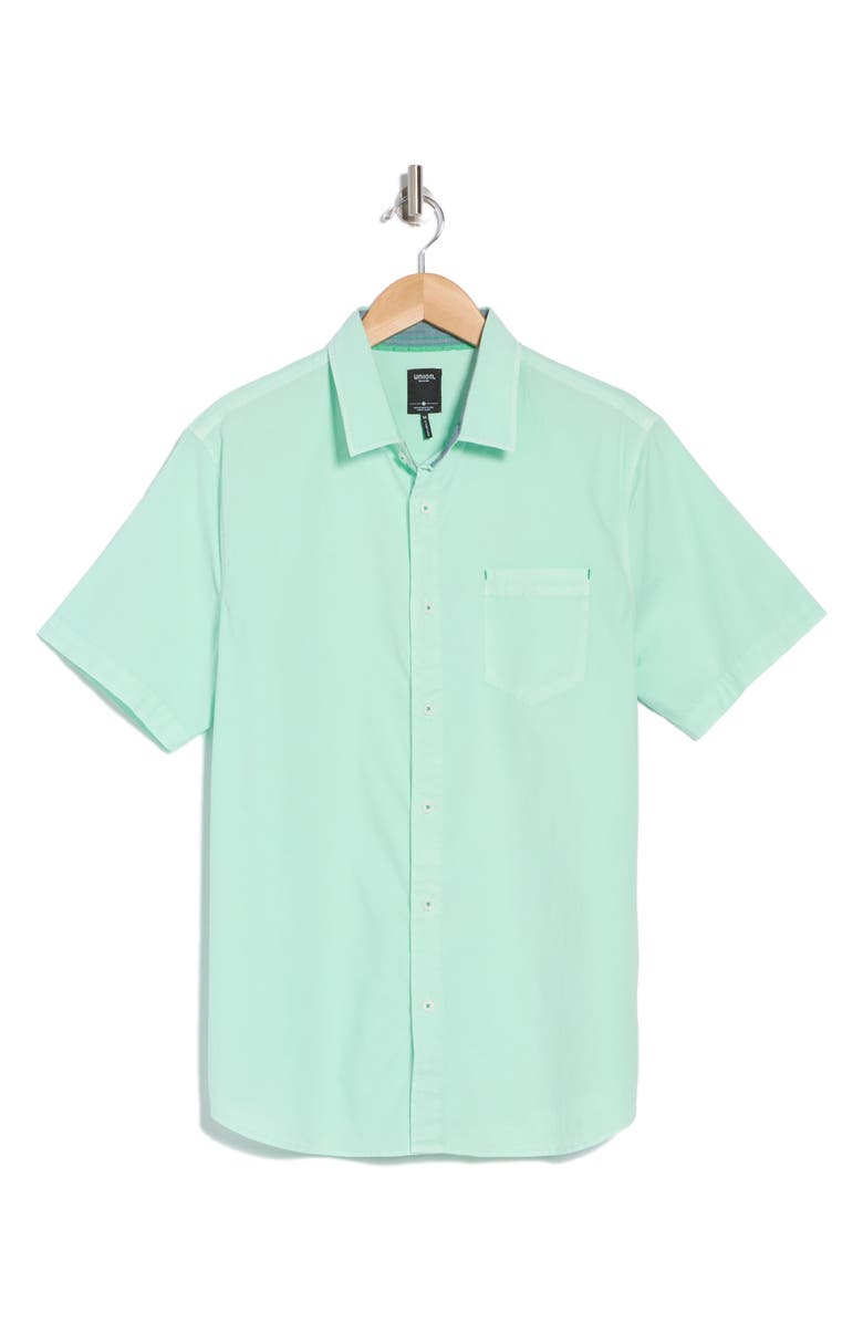 Union Clearwater Short Sleeve Stretch Cotton Button-Up Shirt, Alternate, color, Hazy