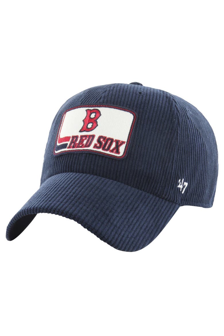 Men's '47 Navy Boston Red Sox Wax Pack Collection Corduroy Clean Up Adjustable Hat, Main, color, Navy