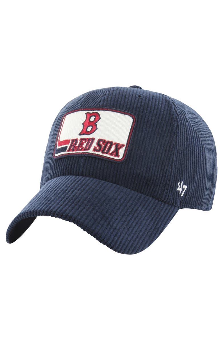 '47 Men's '47 Navy Boston Red Sox Wax Pack Collection Corduroy Clean Up Adjustable Hat, Main, color, Navy
