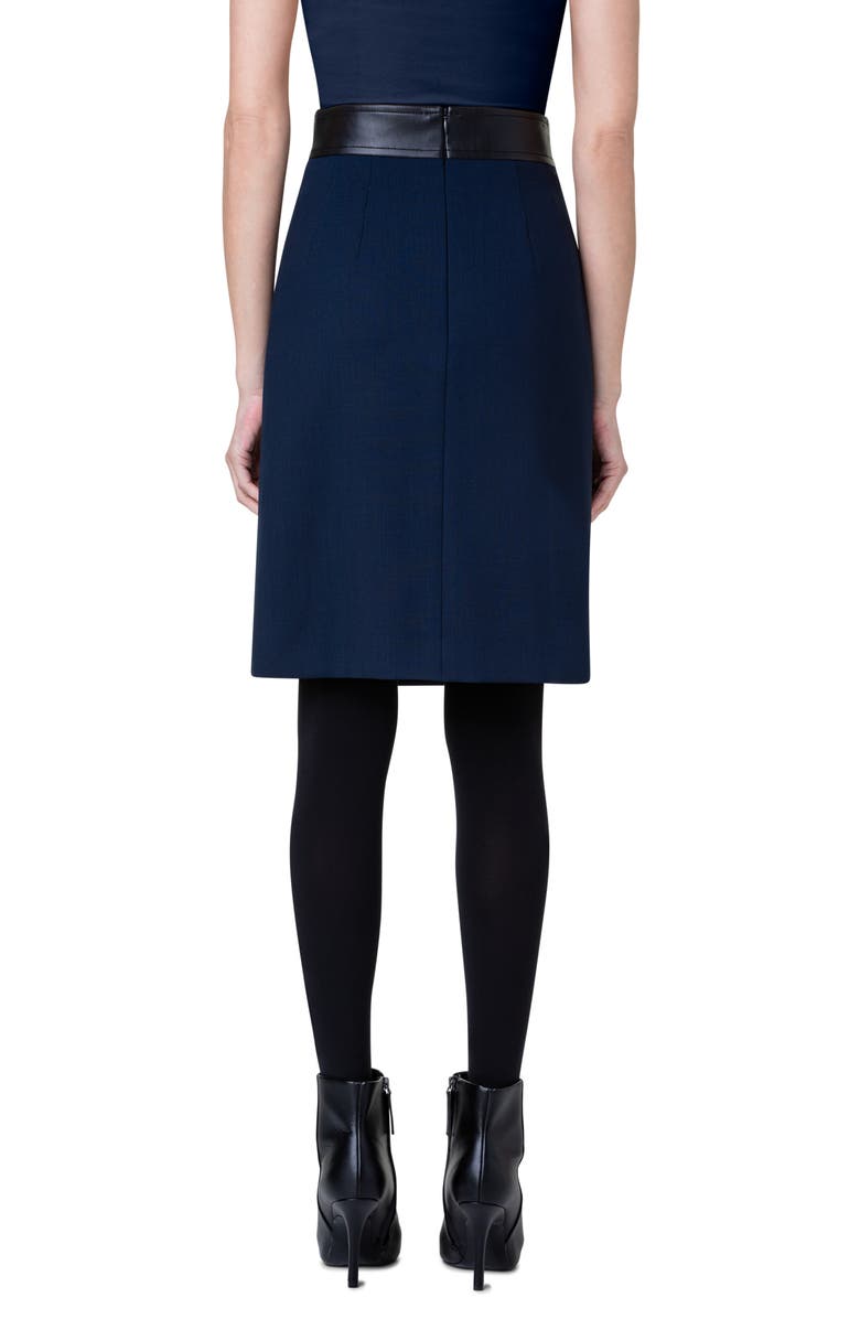 Akris punto Stretch Wool Crepe Pleated Skirt, Alternate, color, 