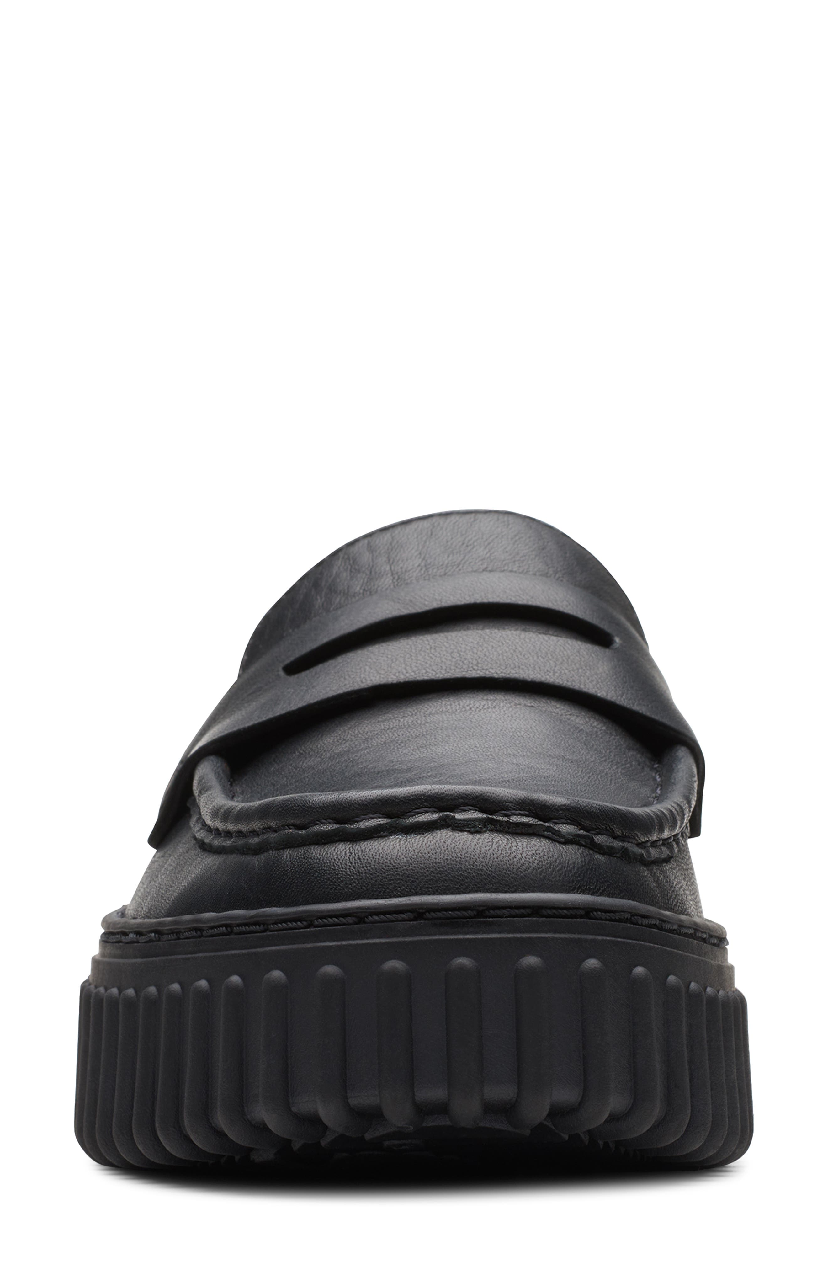 Clarks<sup>®</sup> Torhill Platform Penny Loafer, Alternate, color, Black Leather