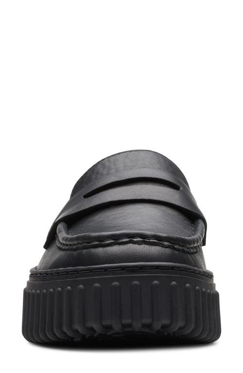 Clarks Torhill Penny Leather Loafer In Black