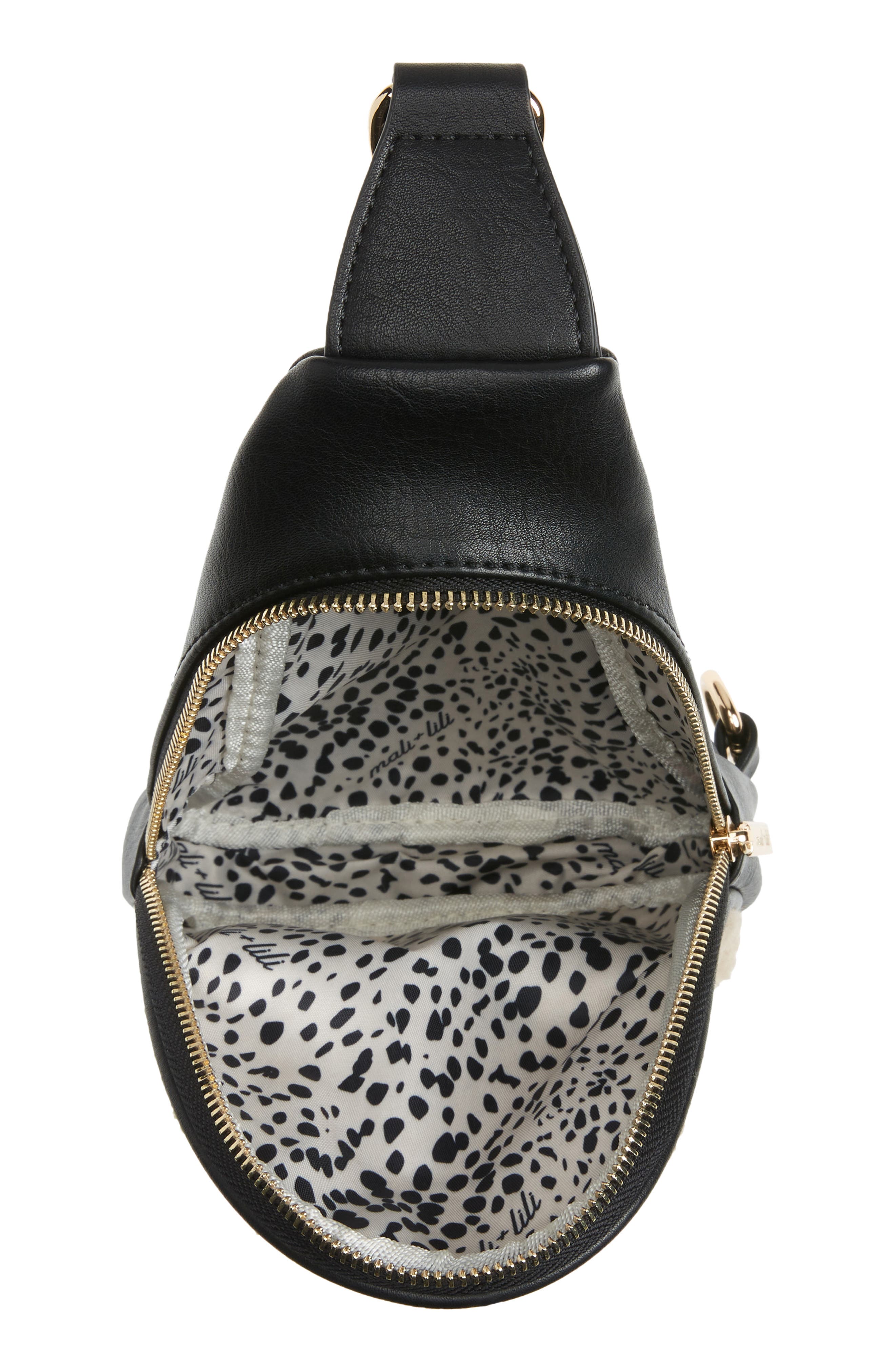Gwen Mixed Media Water Resistant Sling Bag, Alternate, color, BLACK