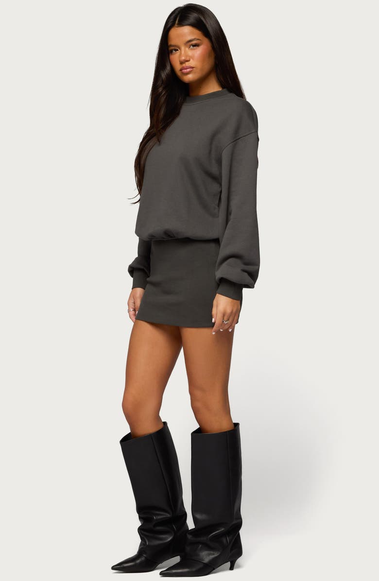 EDIKTED Jannah Long Sleeve Sweatshirt Minidress, Alternate, color, 