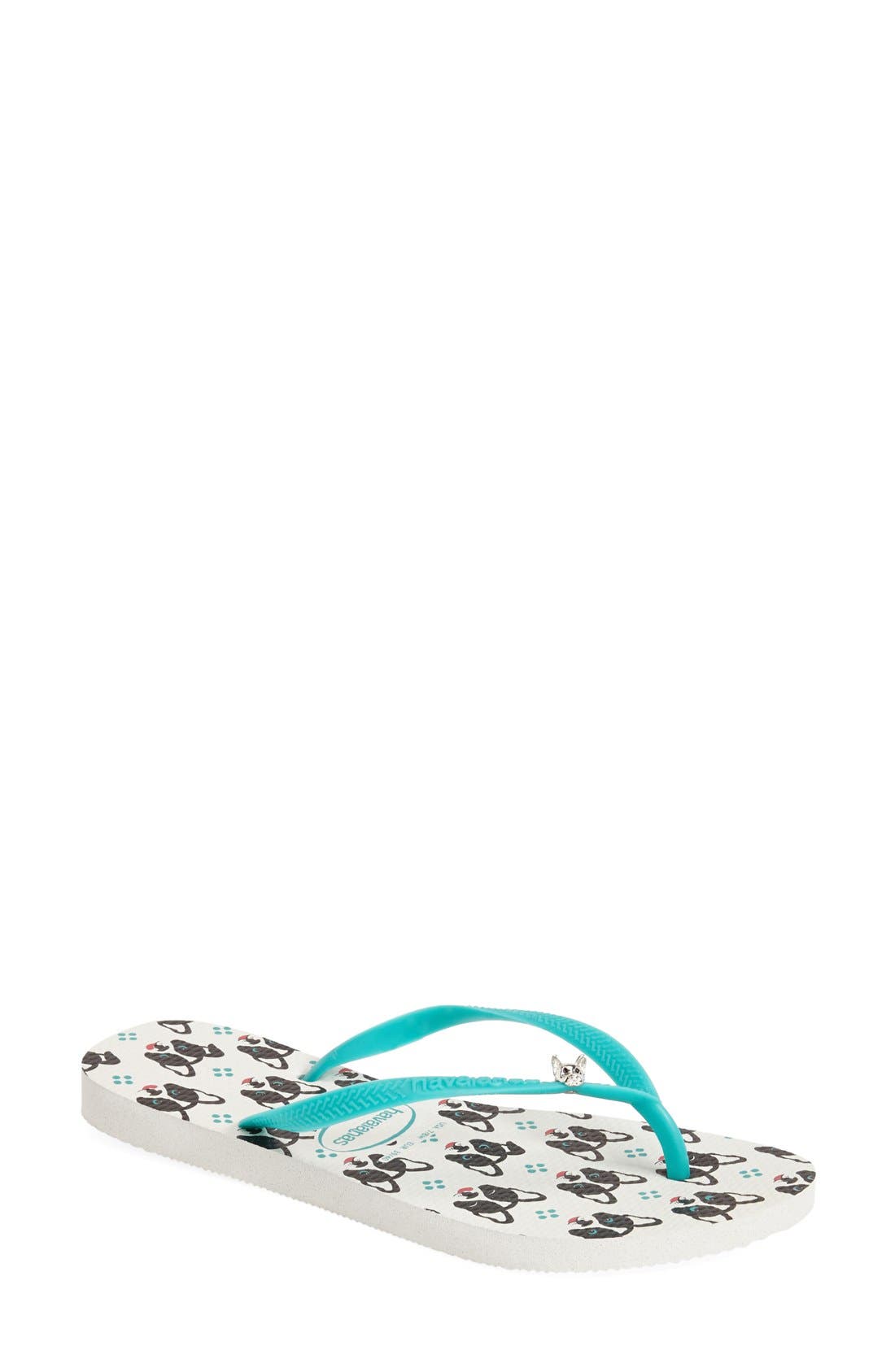 'Slim - Pets' Flip Flop, Main, color, WHITE