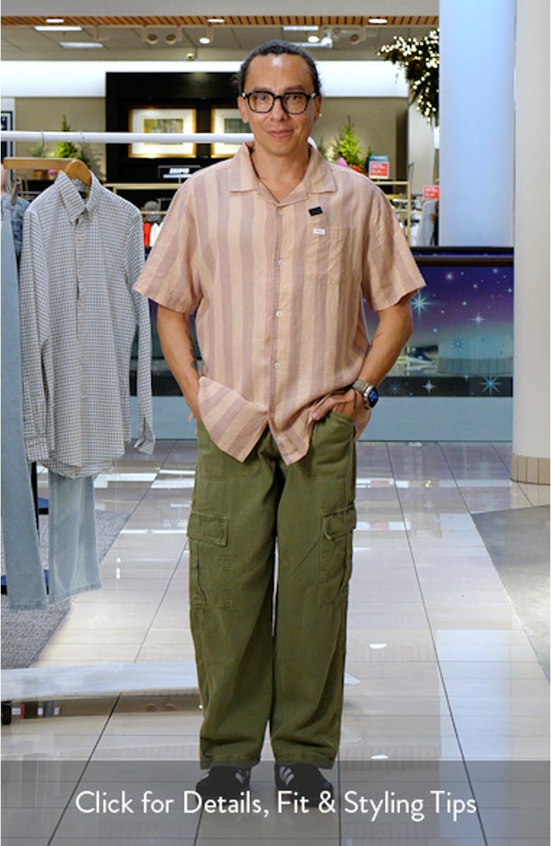 Love Stripe Linen Blend Camp Shirt, sales video thumbnail