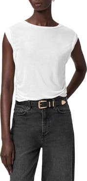 AllSaints Metallic Cap Sleeve Top