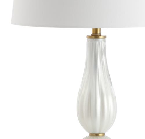 Jonathan Y Maddie 28" Glass/metal Led Table Lamp In White Pearl
