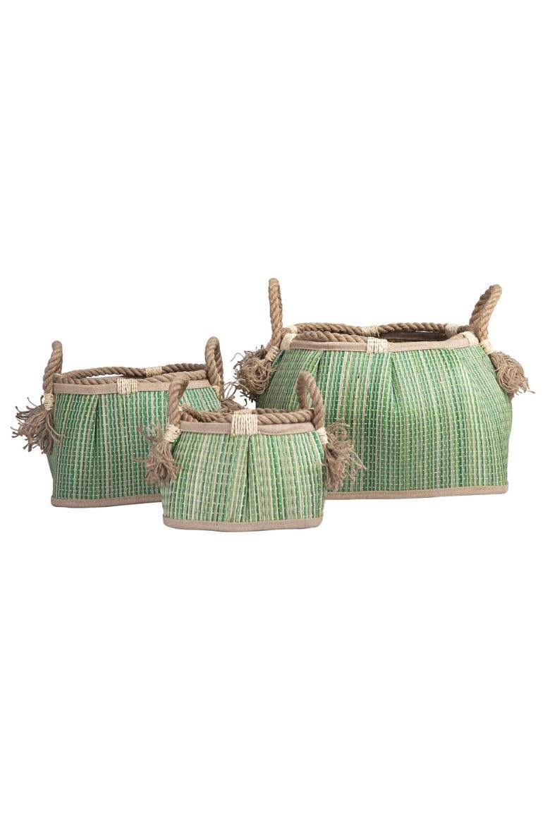 Sense of Place Woven Baskets - Set of 3, Alternate, color, Green
