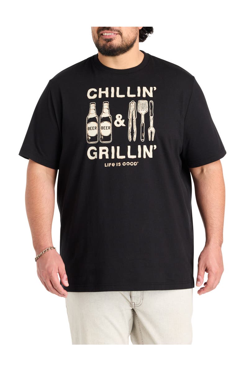 LIFE IS GOOD Big & Tall Chillin And Grillin' Graphic Tee, Main, color, Black