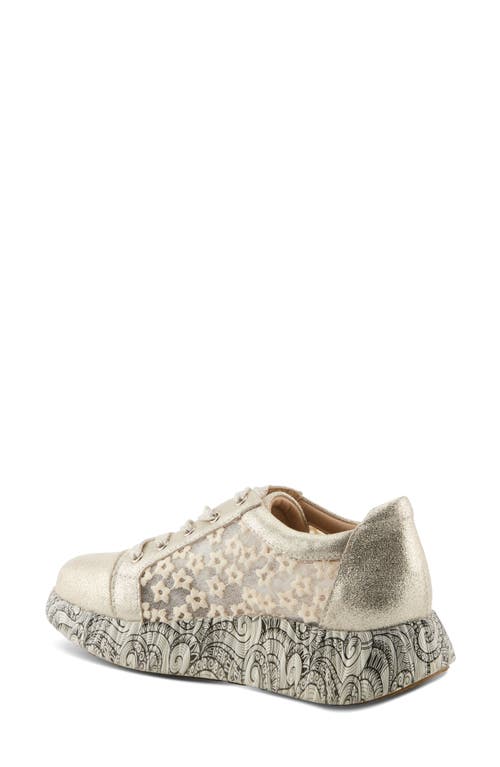 L'artiste By Spring Step Sneakheart Platform Sneaker In Light Beige Multi