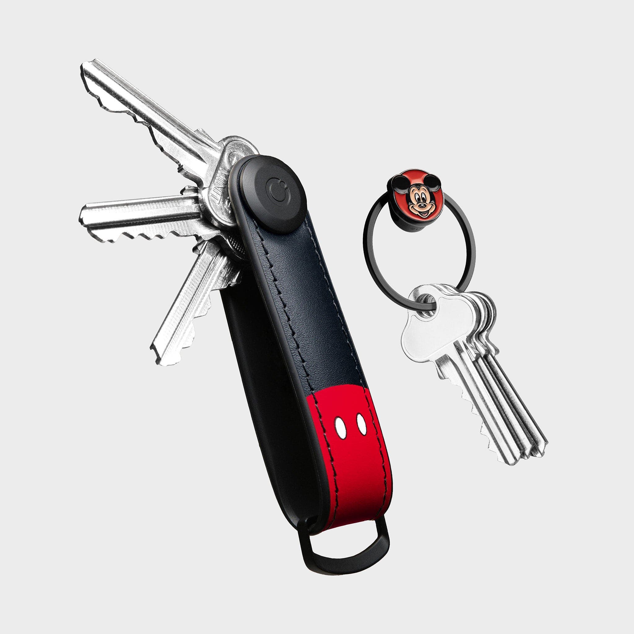 Orbitkey Disney Hybrid Leather Key Organiser + Ring v2 Kit, Alternate, color, Mickey Mouse