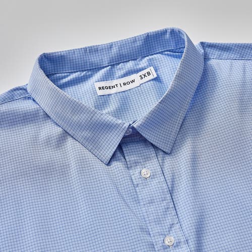 Regent Row Big And Tall Stanton Shirt Long Sleeve Button Down In Blue-plaid