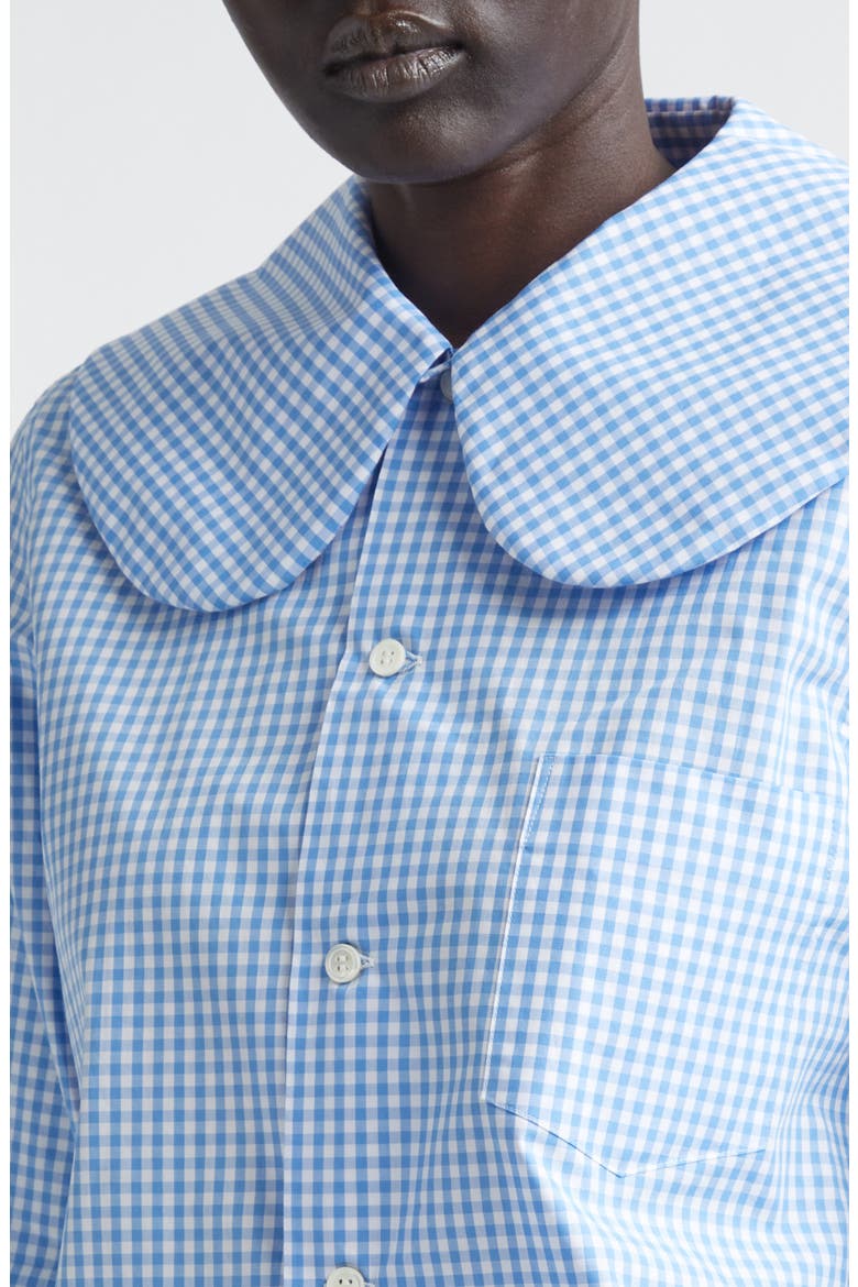 Gingham Cotton Poplin Button-Up Shirt, Alternate, color, BLUE/ WHITE