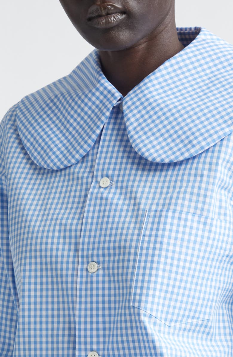 Comme des Garçons Girl Gingham Cotton Poplin Button-Up Shirt, Alternate, color, Blue/ White