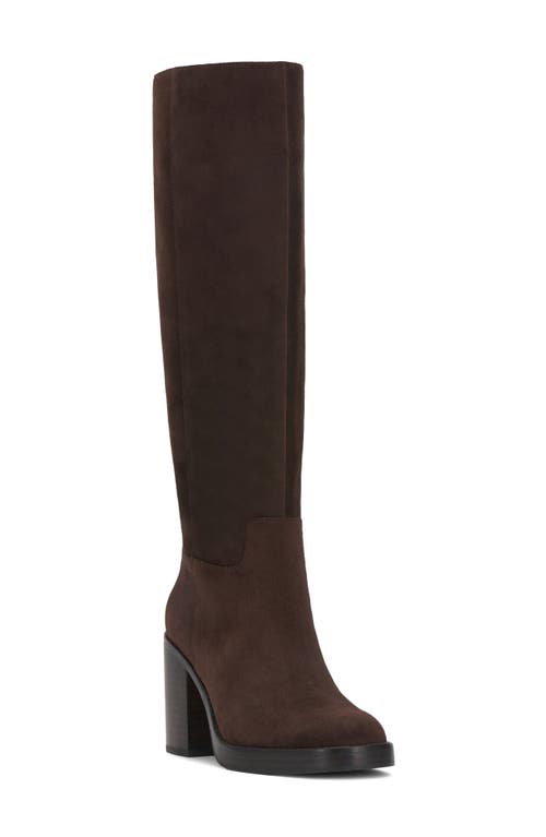 Vince Camuto Womens Gibi Platform Boot Regular Wide Calf Extra Wide Calf In Brown
