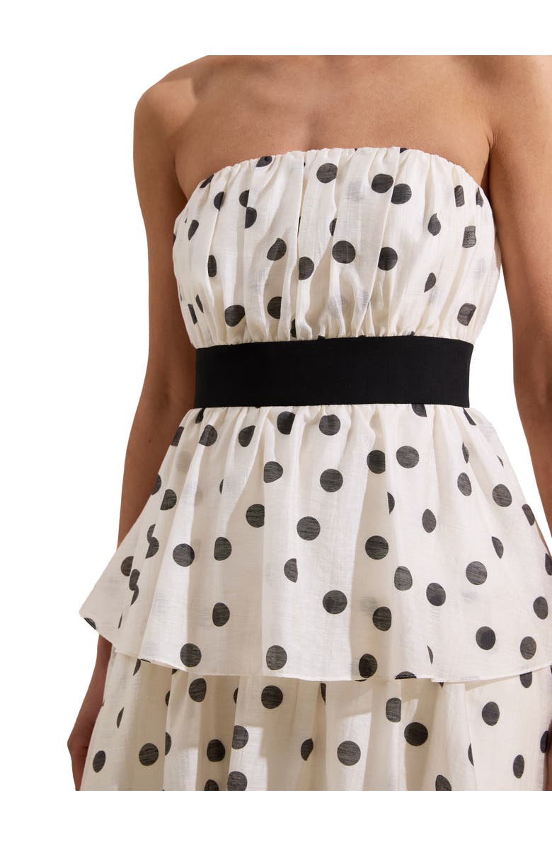 Ro&Zo Claudia Print Tiered Dress, Alternate, color, Black