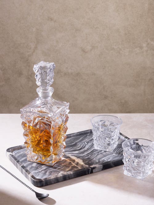 Gauri Kohli Frontier Black Marble Tray In Black