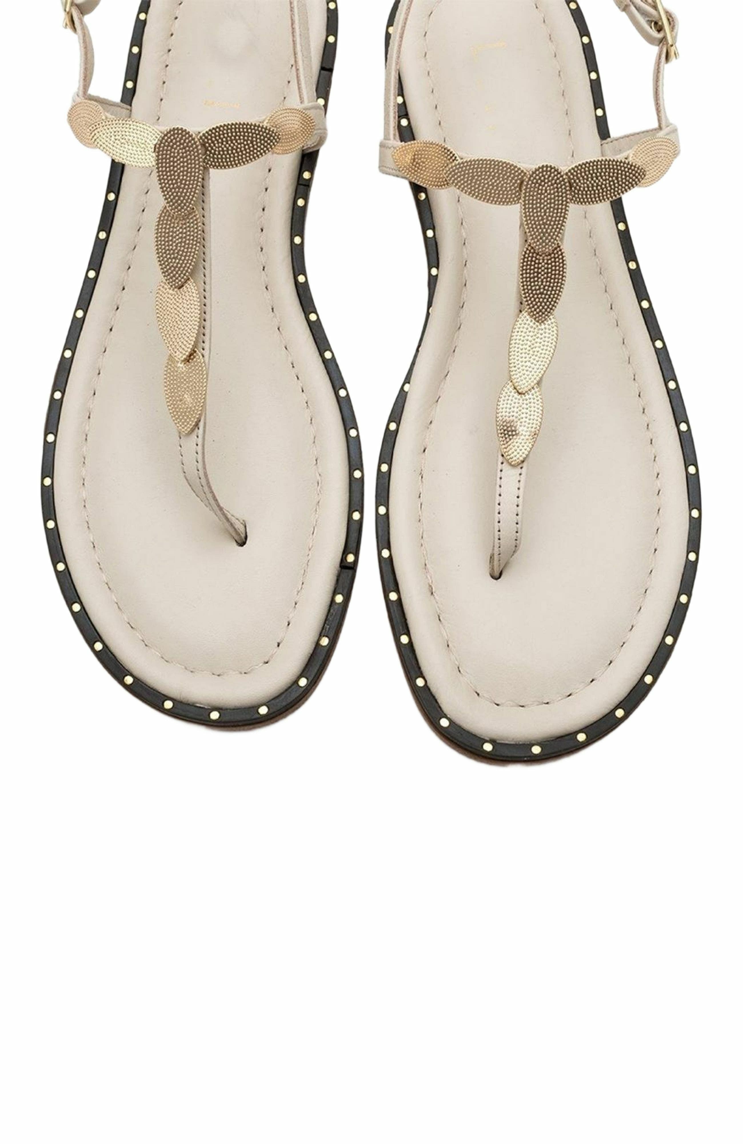 Marea Leather Flat Sandal, Alternate, color, Beige Leather