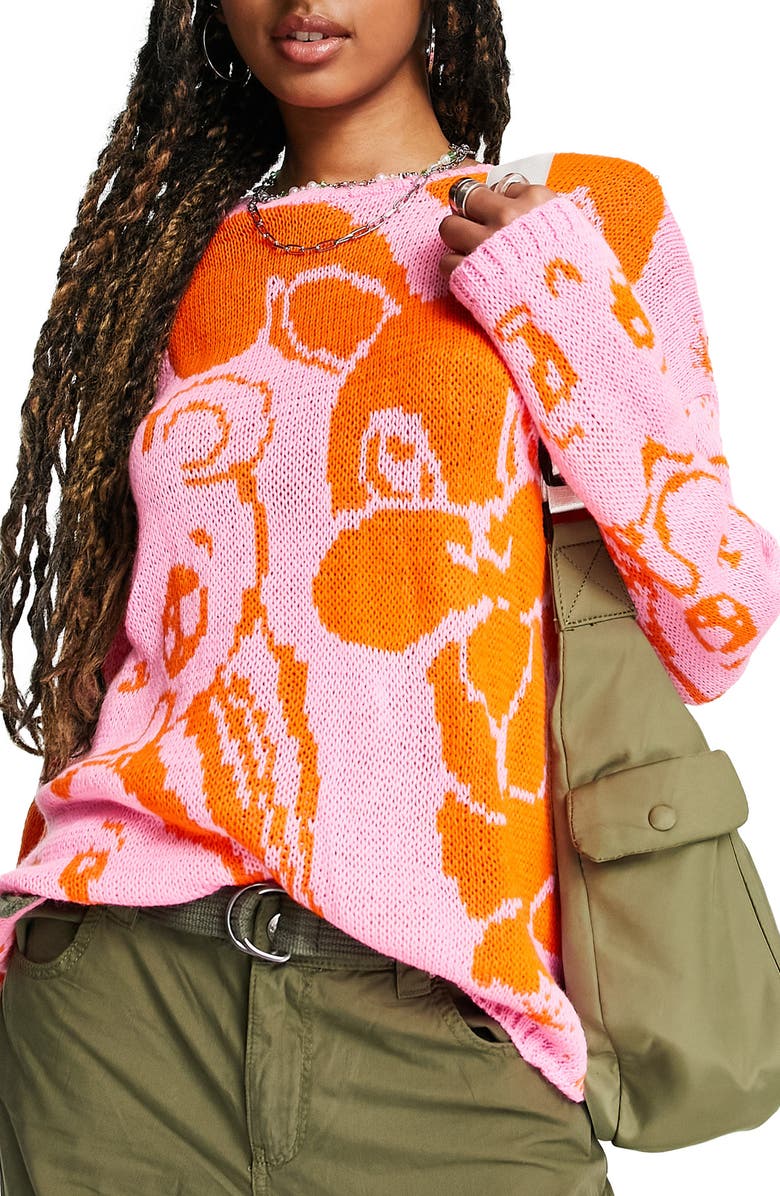 ASOS DESIGN Oversize Anime Sweater, Main, color, 