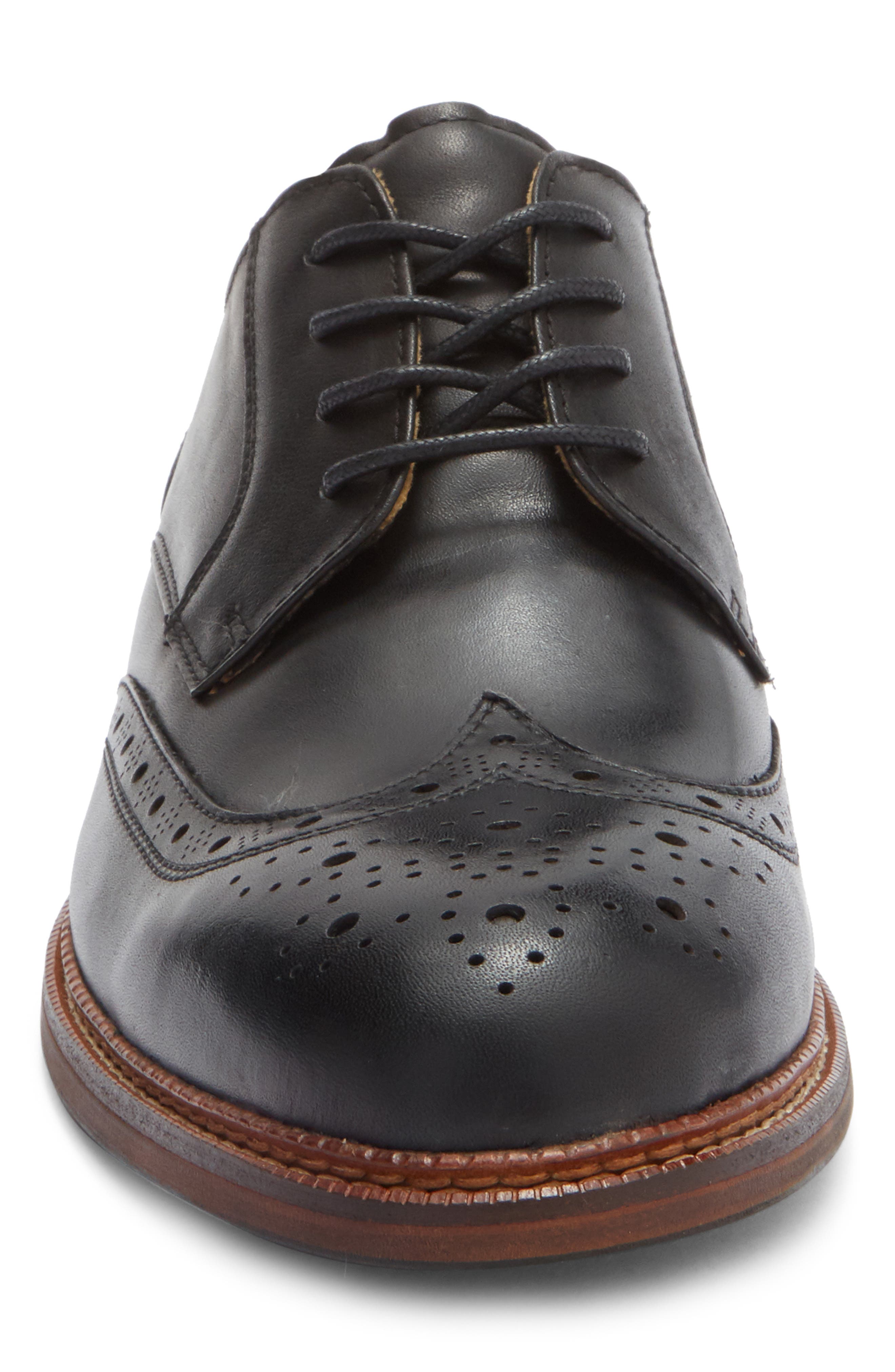 Steve Madden Eferm Wingtip Derby, Alternate, color, Black Leather