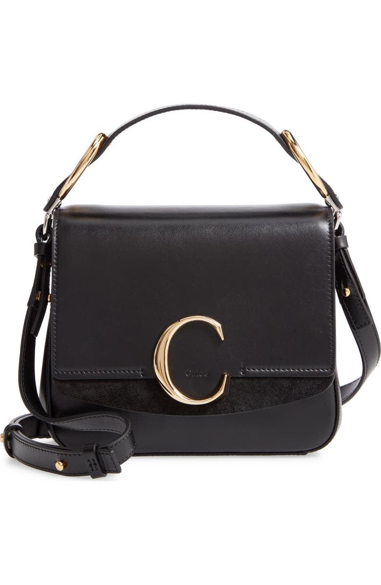 Chloé Small C Convertible Leather Bag, Main, color,