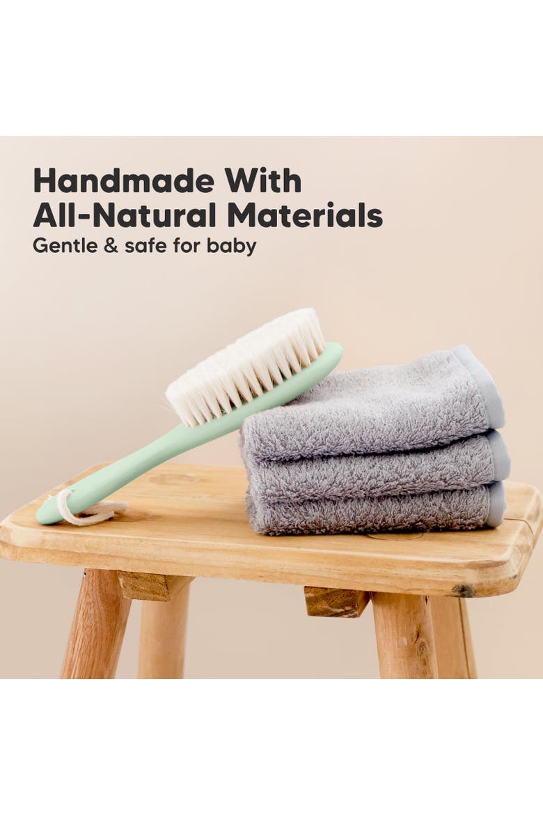 Baby Wooden Hairbrush, Alternate, color, Sage