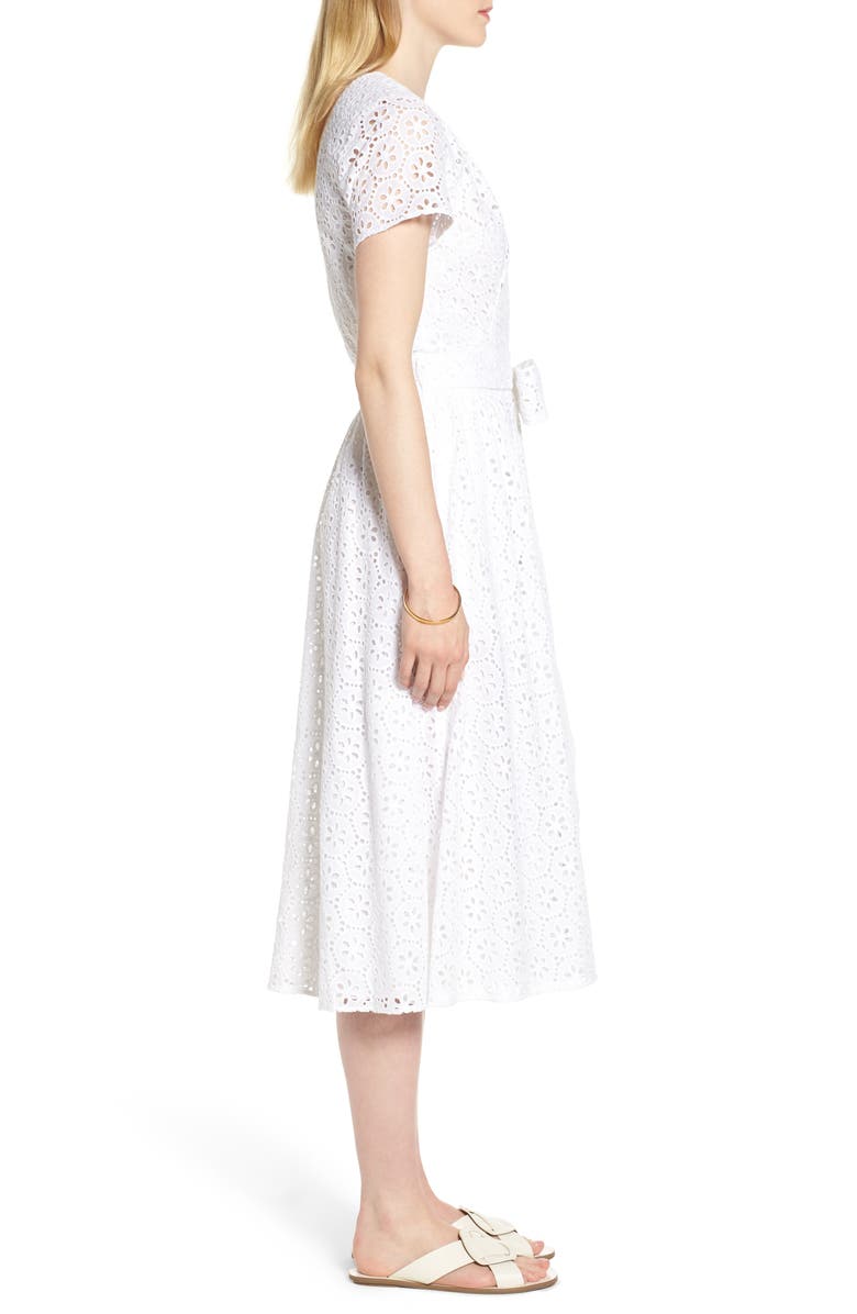 1901 Cotton Eyelet Short Sleeve Dress, Alternate, color, 