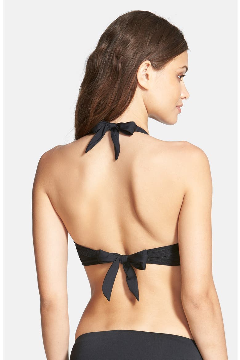 'Yolanda' Halter Bikini Top, Alternate, color, BLACK