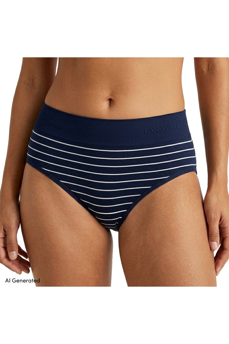 Hipster Cotton Comfort Seamless Basics 3 Pack Panties, Alternate, color, White Stripe Pk
