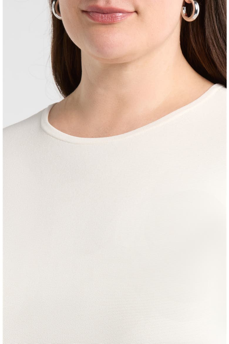 Short Sleeve Peplum Sweater, Alternate, color, IVORY TOFU