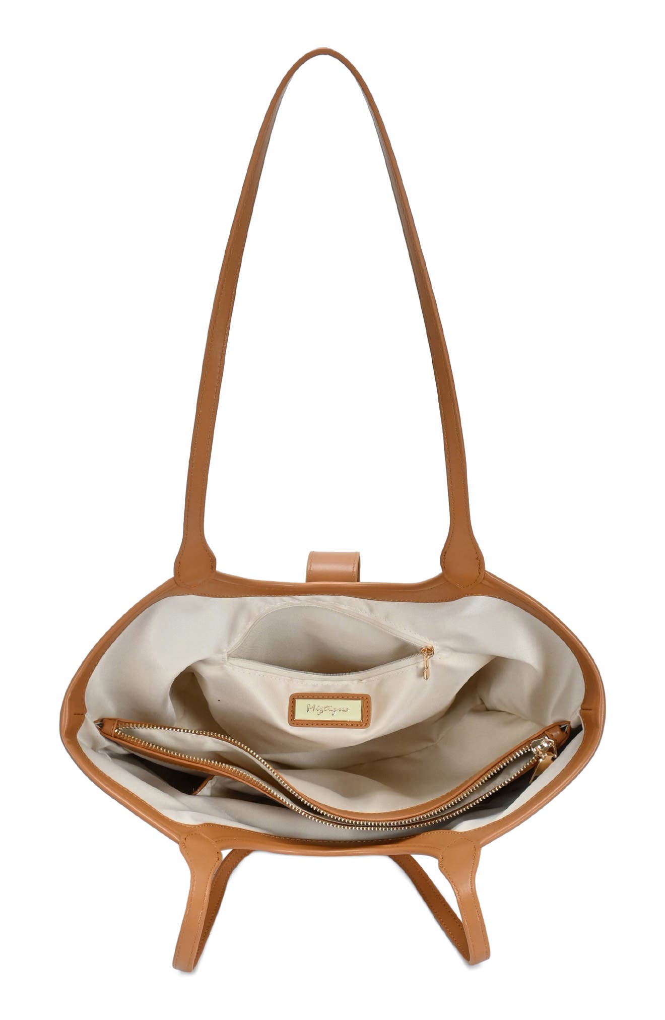 Two Tone Canvas & Faux Leather Tote, Alternate, color, CAMEL