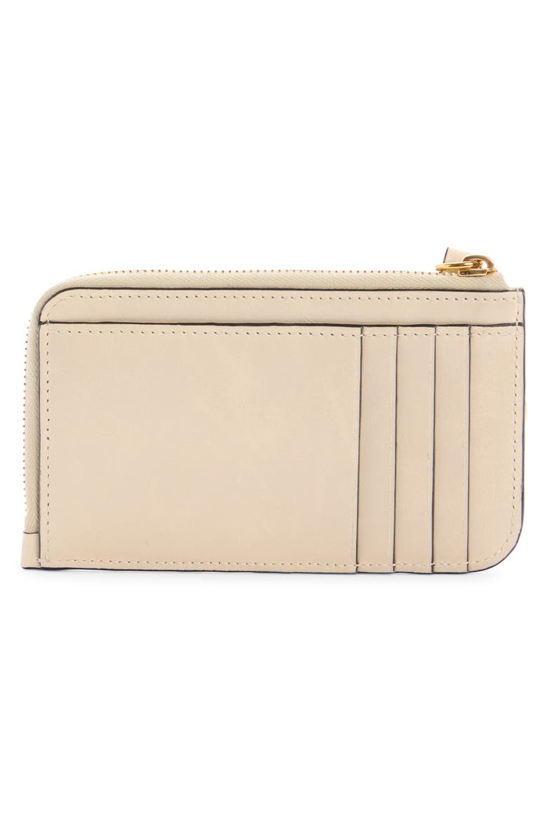 Small Alphabet Zip Leather Card Holder, Alternate, color, CLOUDY CREAM
