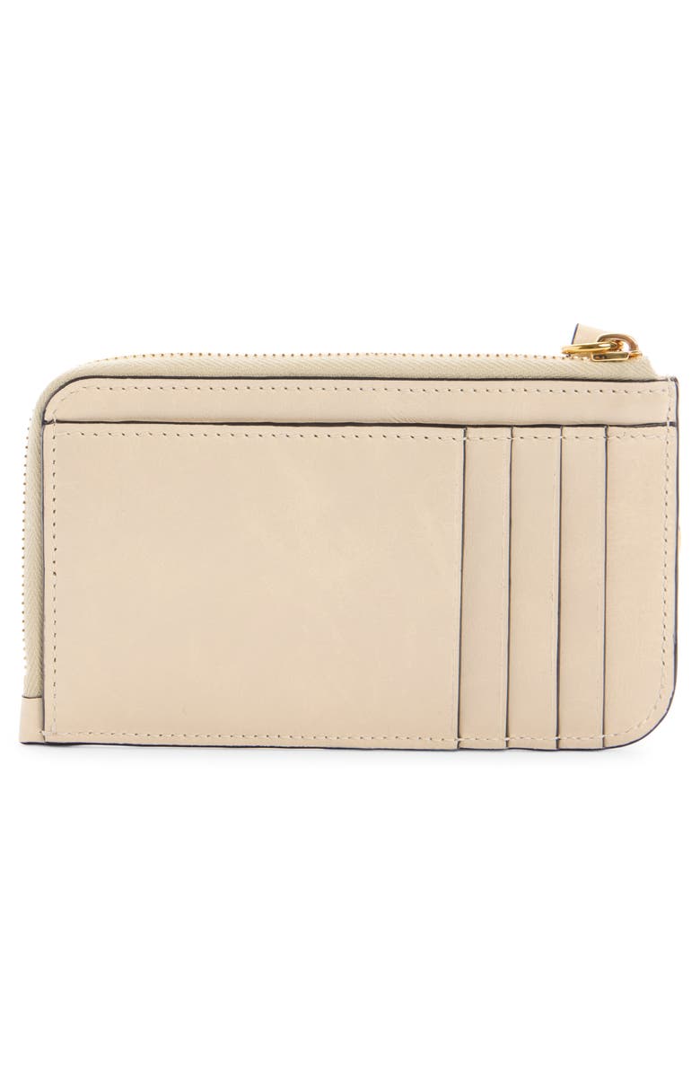 Chloé Small Alphabet Zip Leather Card Holder, Alternate, color, Cloudy Cream