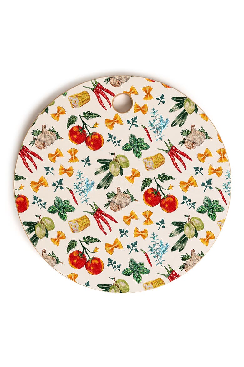 La Festa Print Cutting Board, Main, color, GREEN