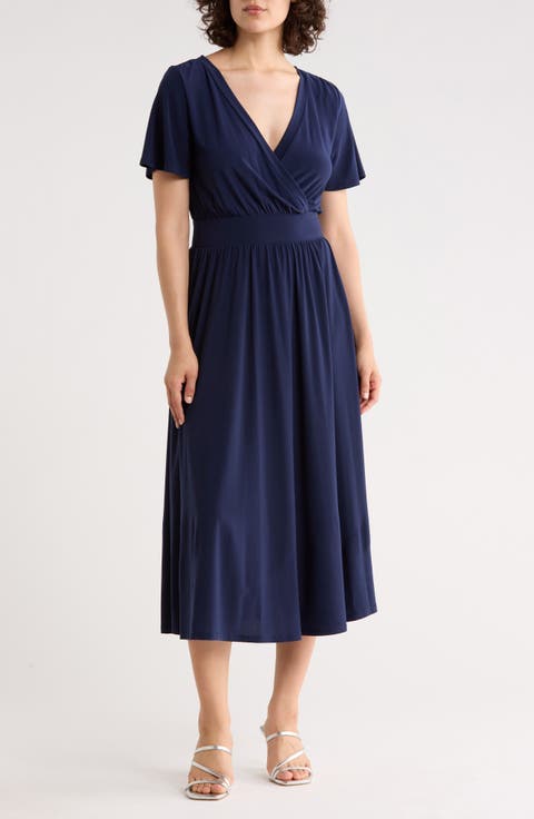 Knit Short Sleeve Midi Dress