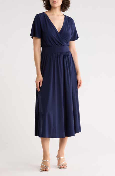 WEST KEI Knit Short Sleeve Midi Dress