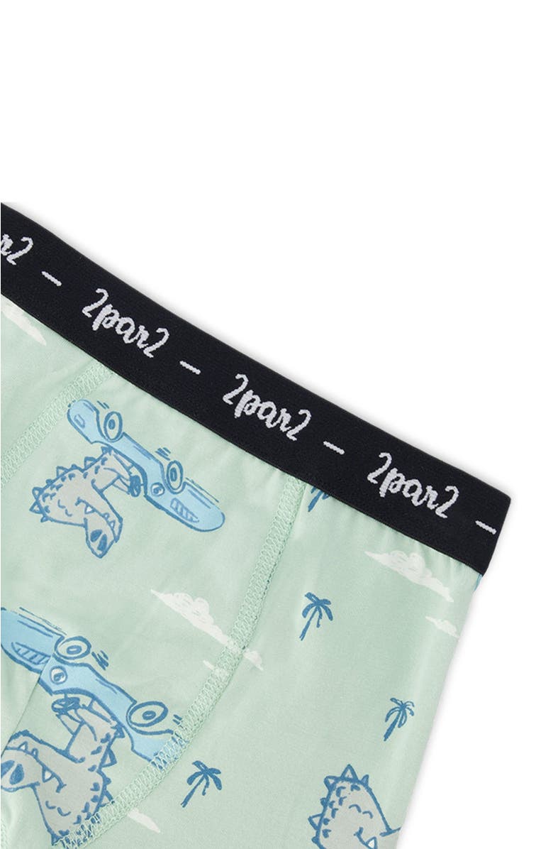 Deux par Deux Organic Cotton Boxers Pack Of 3, Alternate, color, Beige Printed Trucks