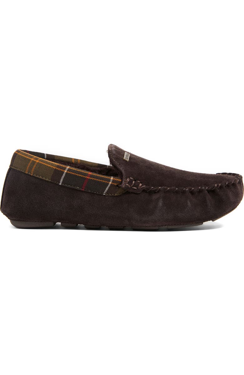 Barbour Monty Faux Fur Lined Slipper, Alternate, color, Brown Suede