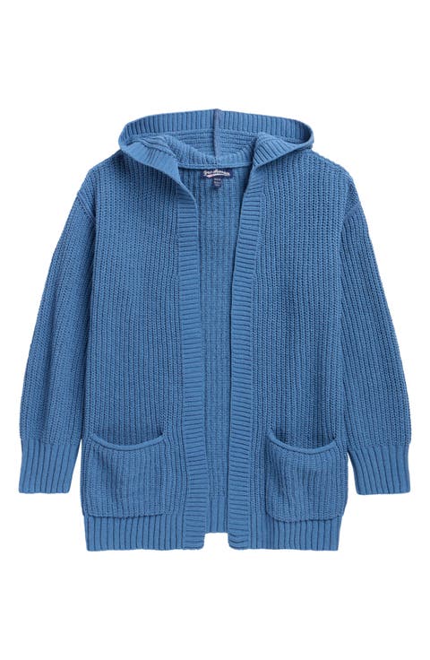 Kids' Hooded Open Cardigan