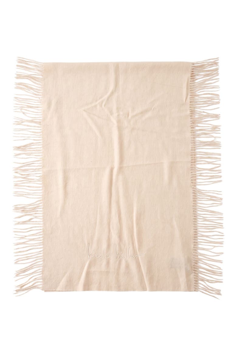 Double Fringe Scarf, Alternate, color, CREAM