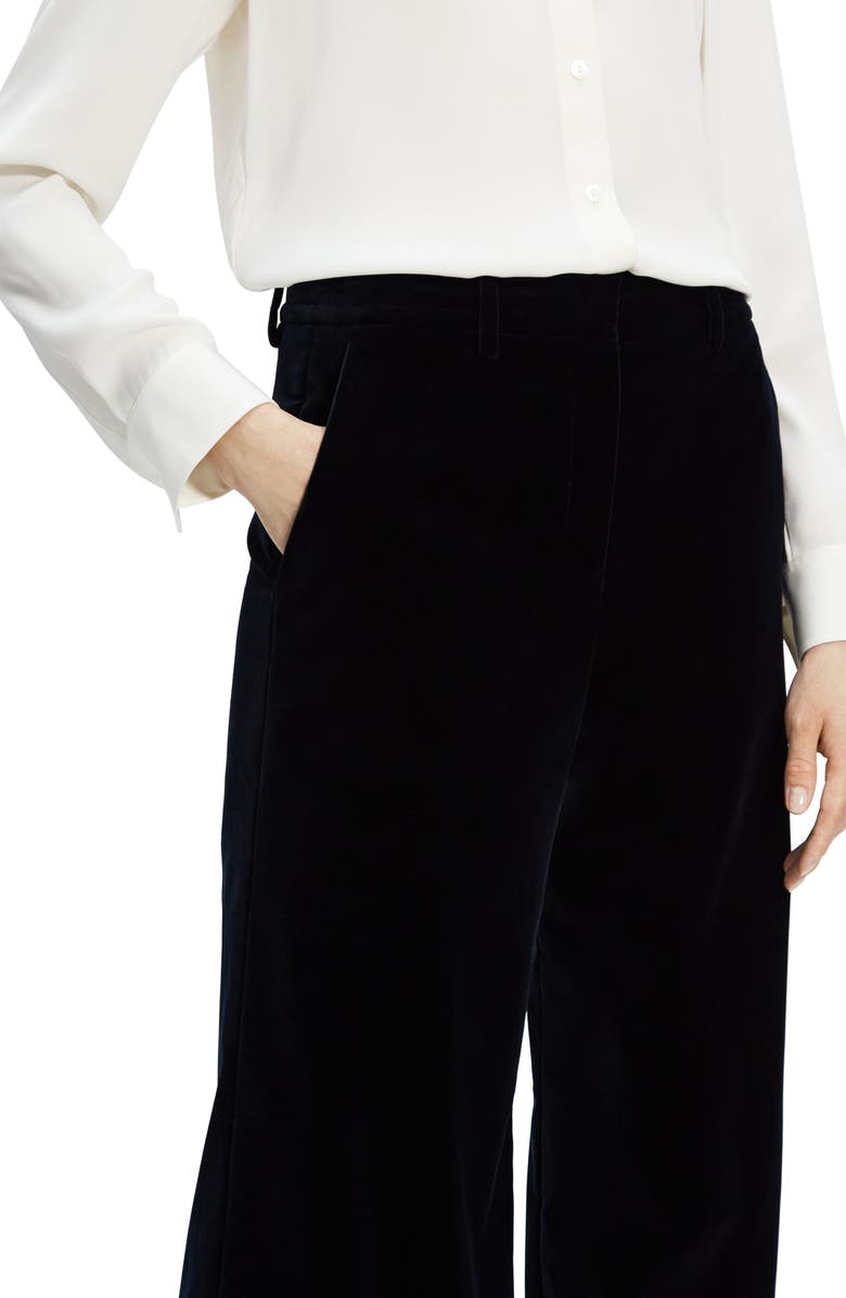 Theory Demitria Stretch Velveteen Flare Leg Trousers, Alternate, color, Baltic - Xhx