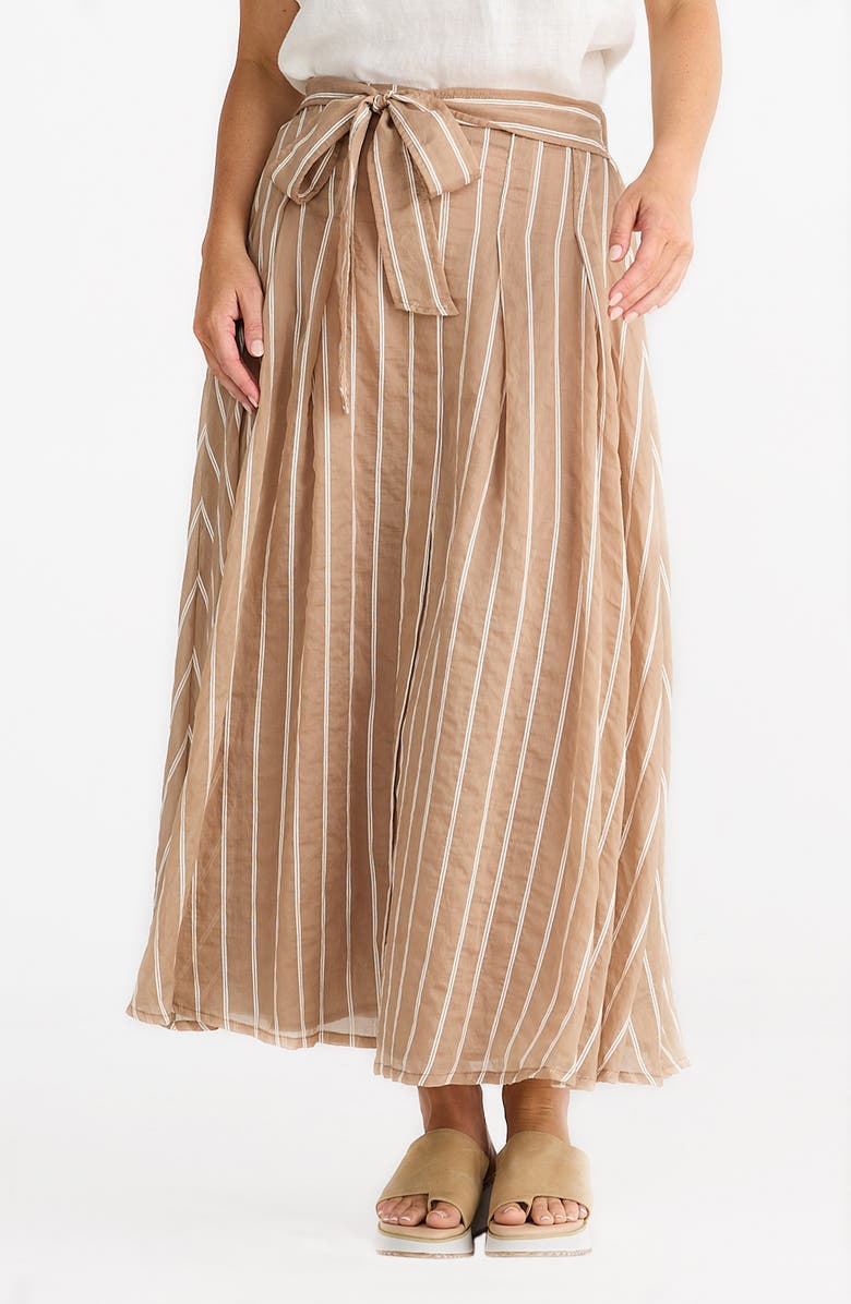 Brave+True Rossi Stripe Maxi Skirt, Alternate, color, Latte Stripe
