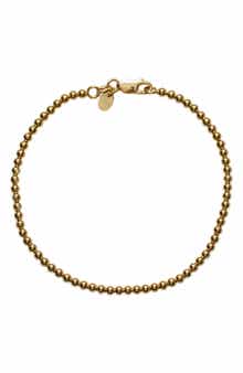 Argento Vivo Sterling Silver Men's 18 Karat Gold Plate Sphere Bracelet