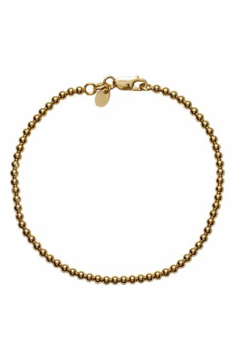 Argento Vivo Sterling Silver Men's 18 Karat Gold Plate Sphere Bracelet