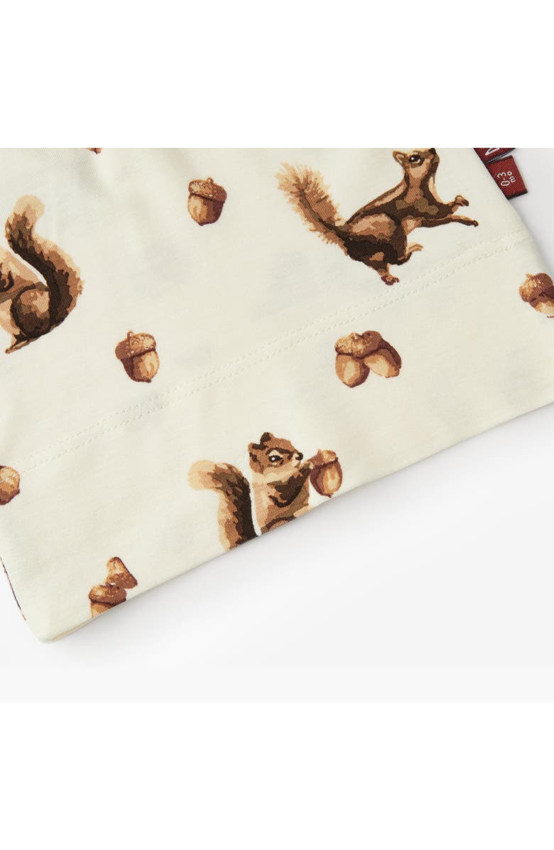 Milkbarn Luxe Stretch Newborn Gown and Hat Set, Alternate, color, Chipmunk
