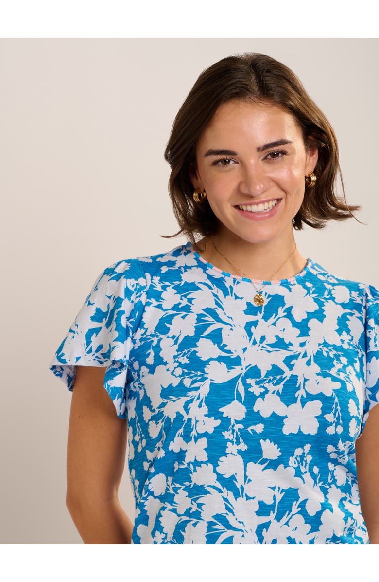 Brakeburn Ria Floral Print T-Shirt, Alternate, color, Blue