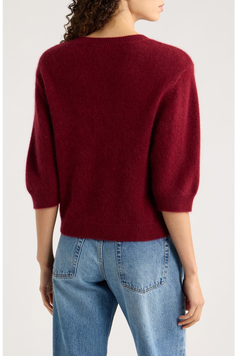 The Brushed Chalet Wool & Cashmere Sweater, Alternate, color, DEEP GARNET