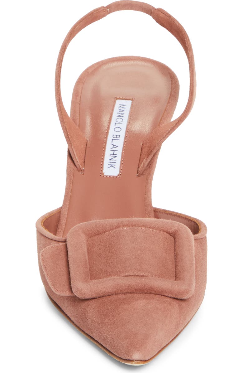 Manolo Blahnik Maysli Buckle Slingback Pump, Alternate, color, Medium Brown