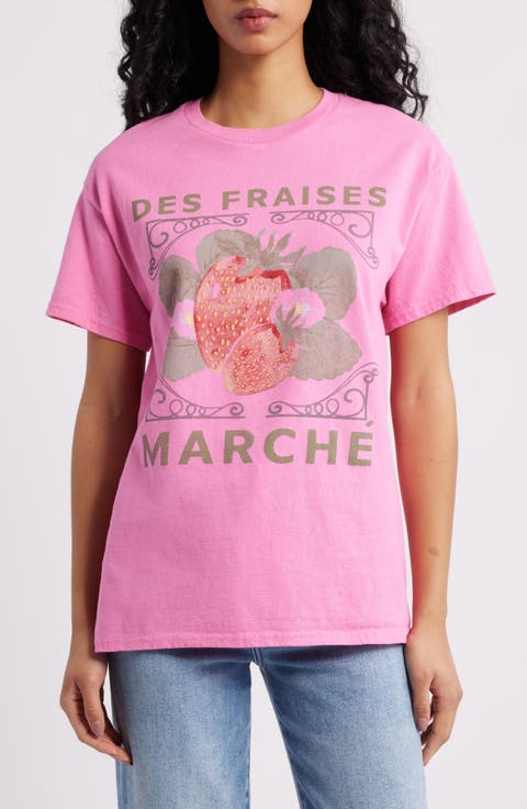 Des Fraises Marché Cotton Graphic T-Shirt